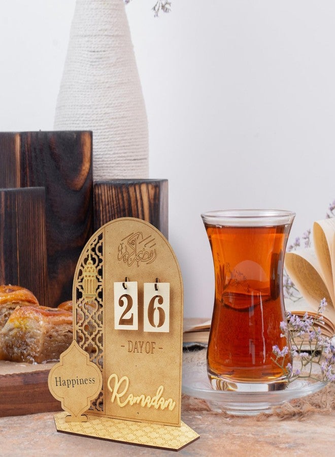 زينة خشبية لتقويم رمضان، عد تنازلي لمدة 30 يومًا حتى عيد الفطر، هدية للأطفال - Image 4
